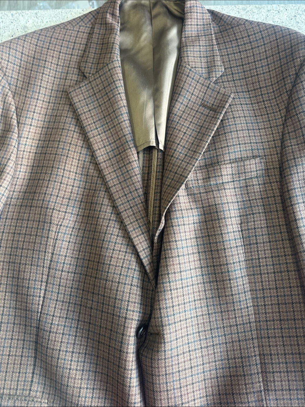 Austin Reed Brown Plaid Sport Coat with Blue Check